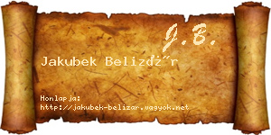 Jakubek Belizár névjegykártya